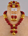 fuchsia pink costume necklace african jewelry set simulated pearl nigerian wedding beads FZZ30