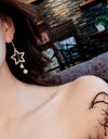 Pentagonal Star Crystal Long Earrings