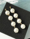 Long Round Imitation Pearl Simulated Drop Earrings