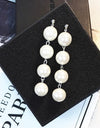 Long Round Imitation Pearl Simulated Drop Earrings