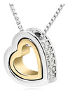 Austrian Crystal Double Heart Pendant Necklace