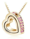 Austrian Crystal Double Heart Pendant Necklace