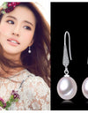 Real 925 Sterling Silver Teardrop Pearl Earrings