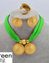 Rope Chain Ethiopian Jewelry Set Gold Color Eritrea Ethnic Style Habesha Pendant Earrings Ring #217106