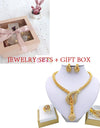 Liffly Luxury Dubai Gold Jewelry Sets for Women Necklace Bracelet Earrings Ring African Wedding Bridal Jewelry Set