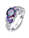 Mystical Rainbow Topaz 925 Sterling Silver Ring