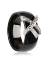 X Cross Ring With AAA Crystal