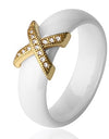 X Cross Ring With AAA Crystal