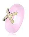 X Cross Ring With AAA Crystal