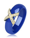 X Cross Ring With AAA Crystal