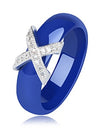 X Cross Ring With AAA Crystal