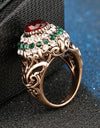 Antique Turkish Red Crystal Ring