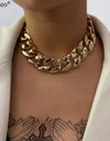 Lacteo Gothic Punk Golden CCB Chain Choker Necklace