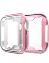 Protective Silicone Cover Case For iWatch Apple Watch Series 6 5 4 3 2 1 SE 38 40 42 44 mm 40mm 42mm 38mm 44MM Screen Protector