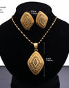 Ethiopian gold jewelry sets 24k Big  Pendant Necklace Earring Dubai jewelry sets  for women African Eritrea wedding bridal set