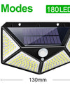 Goodland 180 100 LED Solar Light Outdoor Solar Lamp Powered Sunlight Waterproof PIR Motion Sensor Light for Garden Decoration