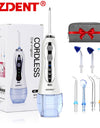 Azdent Portable Electric Oral Irrigator 3 Modes Cordless Water Dental Flosser USB Rechargeable Teeth Mouth Cleaner 300ml