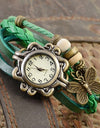 Women's Casual Vintage Multilayer Butterfly Faux Leather Bracelet Wrist Watch Ladies Female Clock Montre Femme Relogios 2017 Hot