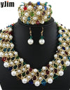 MayJim Statement necklace 2021 fashion jewelry sets Handmade bead chain big Pearl dubai jewelry sets Vintage beads Bijoux