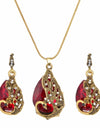 ZOSHI Wedding Jewelry Sets for Women Crystal Gold Chain Peacock Necklace Earrings Set Adjustable Rings 3pcs Jewelry Set