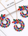 ZOSHI Wedding Jewelry Sets for Women Crystal Gold Chain Peacock Necklace Earrings Set Adjustable Rings 3pcs Jewelry Set