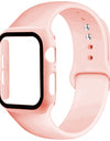 Strap+Glass+Case for Apple Watch Band 44mm 40mm iWatch band 42mm 38mm silicone bumper+bracelet for apple watch 6 band 5 4 3 2 SE