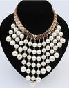 Fashion Beads Gold Chocker Collar Necklace For Women Wedding Accessories Simulated Pearl Necklaces Statement Jewelry Decoration