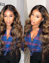 Highlight 4 30  Lace Front Wig Body Wave Wigs HD Brazilian 100% Human Hair Pre Plucked Transparent For Black Women 2021