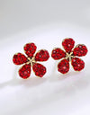 Japan Korean Red Earrings Cute Exquisite Rhinestone Cherry Earrings Small Stud Earrings Flower Mushroom Apple Earrings Jewelry