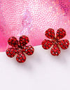 Japan Korean Red Earrings Cute Exquisite Rhinestone Cherry Earrings Small Stud Earrings Flower Mushroom Apple Earrings Jewelry