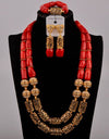 Fashion Jewelry Nigeria Wedding Jewelry White Natural Coral Bead Necklace African Bride Wedding Dress Jewelry Set AU-316