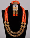 Fashion Jewelry Nigeria Wedding Jewelry White Natural Coral Bead Necklace African Bride Wedding Dress Jewelry Set AU-316