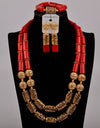 Fashion Jewelry Nigeria Wedding Jewelry White Natural Coral Bead Necklace African Bride Wedding Dress Jewelry Set AU-316