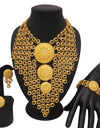 Dubai 24k Gold Big Jewelry Sets Women Wedding Long Necklace Ethiopian Set Traditional Long Jewellery