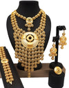 Dubai 24k Gold Big Jewelry Sets Women Wedding Long Necklace Ethiopian Set Traditional Long Jewellery