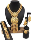 Dubai 24k Gold Big Jewelry Sets Women Wedding Long Necklace Ethiopian Set Traditional Long Jewellery