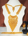 Dubai 24k Gold Big Jewelry Sets Women Wedding Long Necklace Ethiopian Set Traditional Long Jewellery