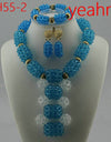 Handmade Luxury African beads jewelry sets indian beaded nigerian wedding bridal beads necklace dubai jewelry sets BH55-2