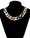 IngeSight.Z 3 Colors Acrylic Resin Choker Chunky Thick Necklaces Gothic Miami Curb Cuban Necklaces Collier Female Neck Jewelry