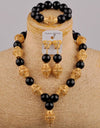 Nigerian Wedding Necklace Black African Beads Jewelry Set