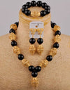 Nigerian Wedding Necklace Black African Beads Jewelry Set