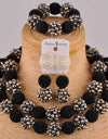 Black and Silver African Beads Jewelry Set Costume Necklace African Set for Women Bridal Wedding