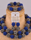 Black and Silver African Beads Jewelry Set Costume Necklace African Set for Women Bridal Wedding