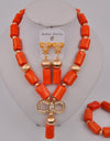 Wedding Jewelry Natural White Coral Bead Necklace Nigeria Wedding Bridal Jewelry Ladies Wedding Accessories Jewelry Set AU-209