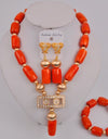 Wedding Jewelry Natural White Coral Bead Necklace Nigeria Wedding Bridal Jewelry Ladies Wedding Accessories Jewelry Set AU-209