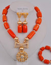 Wedding Jewelry Natural White Coral Bead Necklace Nigeria Wedding Bridal Jewelry Ladies Wedding Accessories Jewelry Set AU-209