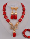 Wedding Jewelry Natural White Coral Bead Necklace Nigeria Wedding Bridal Jewelry Ladies Wedding Accessories Jewelry Set AU-209