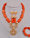 Wedding Jewelry Natural White Coral Bead Necklace Nigeria Wedding Bridal Jewelry Ladies Wedding Accessories Jewelry Set AU-209