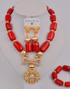 Wedding Jewelry Natural White Coral Bead Necklace Nigeria Wedding Bridal Jewelry Ladies Wedding Accessories Jewelry Set AU-209