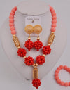 Wedding Jewelry Natural White Coral Bead Necklace Nigeria Wedding Bridal Jewelry Ladies Wedding Accessories Jewelry Set AU-209